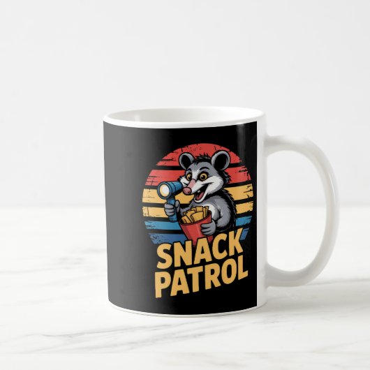 Possum Snacks Patrouille mit Flashlight und Chips Kaffeetasse (Rechts)
