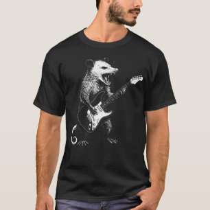 Possum spielt Gitarre Lustiges Tier Retro-Gitarre T-Shirt