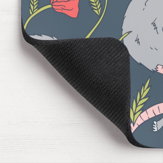 Possum und Mohny Blume Mousepad (Ecke)