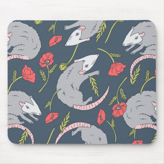 Possum und Mohny Blume Mousepad (Vorne)