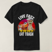 Possum und Raccoon Live Fast Eat Trash Classic TSh T-Shirt (Design vorne)