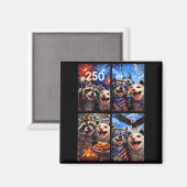 Possum und Waschbär 4. Juli Selfie 250th Magnet (Vorderseite/Rückseite)