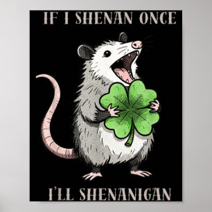 Possum wenn ich Unsinn mache St Patricks Day Poster