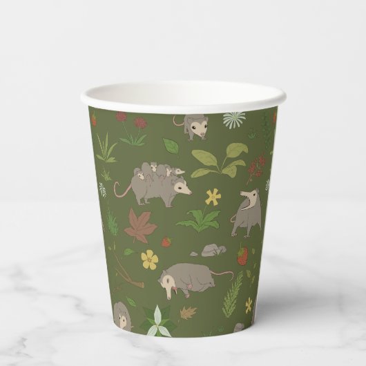 Possumas in einem Berry Field in Green Pappbecher (Rückseite)