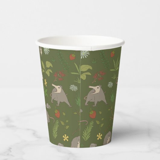 Possumas in einem Berry Field in Green Pappbecher (Rechts)