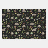 Possummen auf einem Berry-Feld in Schwarz Geschenkpapier Set (Vorderseite 3)