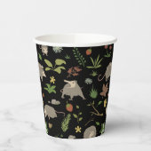 Possummen auf einem Berry-Feld in Schwarz Pappbecher (Links)