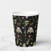 Possummen auf einem Berry-Feld in Schwarz Pappbecher (Rechts)