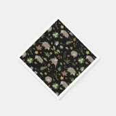 Possummen auf einem Berry-Feld in Schwarz Serviette (Ecke)