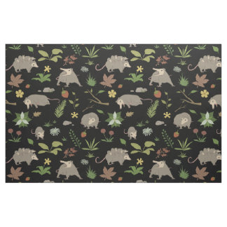 Possummen auf einem Berry-Feld in Schwarz Stoff