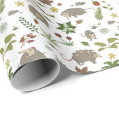 Possummen in einem Berry Field in White Geschenkpapier (Rolleneckpunkt)