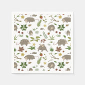 Possummen in einem Berry Field in White Serviette (Vorderseite)