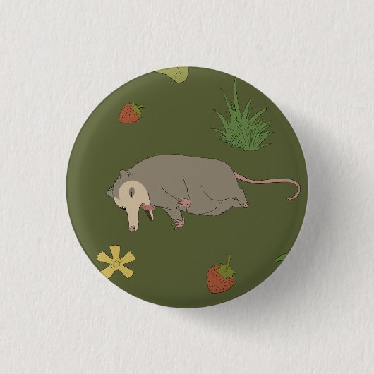 Possummen in einem Berry Field - Tote spielen - in Button (Vorderseite)