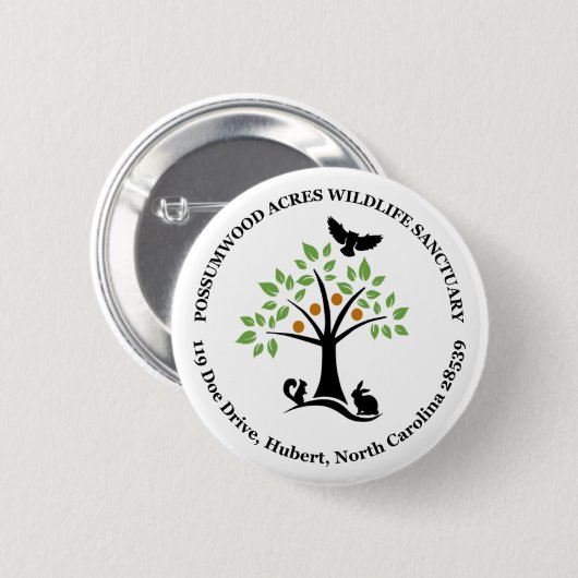 Possumwood Morgen-Tier-Schongebiet-Logo-Abzeichen Button (Vorne & Hinten)