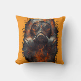 Post Apocalyptic Gas Mask Toxic Grunge Kissen