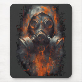 Post Apocalyptic Gas Mask Toxic Grunge Mousepad