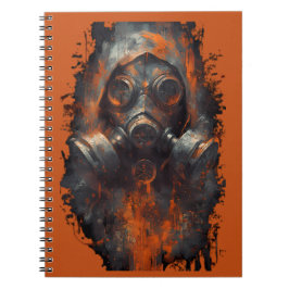 Post Apocalyptic Gas Mask Toxic Grunge Notizblock