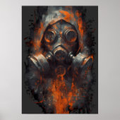 Post Apocalyptic Gas Mask Toxic Grunge  Poster (Vorne)