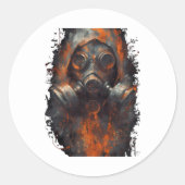 Post Apocalyptic Gas Mask Toxic Grunge  Runder Aufkleber (Vorderseite)