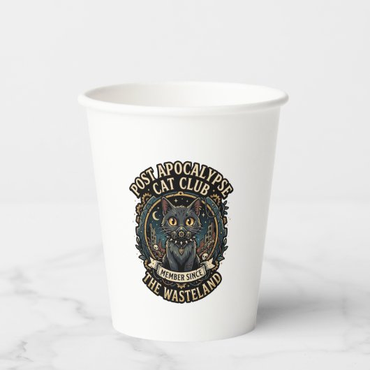 Post Apokalypse Katze Katzen-Vater Geschenkidee - Pappbecher (Vorderseite)
