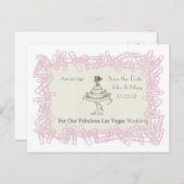 POST AUF FRIG ERINNERUNG! Save the Date für Las Ve Ankündigungspostkarte (Vorne/Hinten)