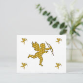 Post Card Cupid Gold Postkarte (Stehend Vorderseite)