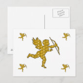 Post Card Cupid Gold Postkarte (Vorne/Hinten)