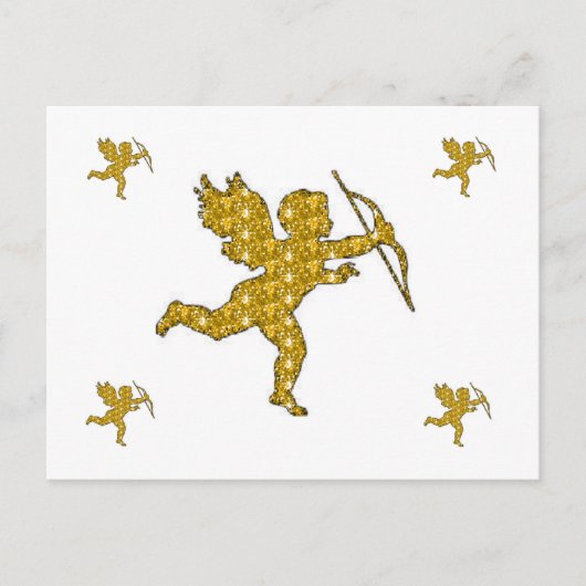 Post Card Cupid Gold Postkarte (Vorderseite)