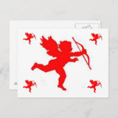 Post Card Cupid Red Schlicht Postkarte (Vorne/Hinten)