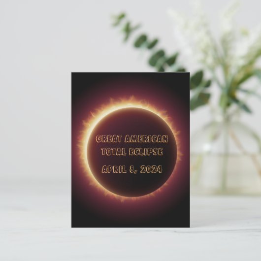 Post-Card-Eclipse 2024 Postkarte (Stehend Vorderseite)