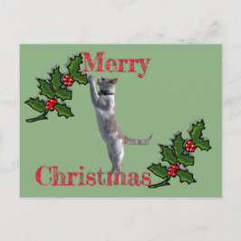 Post Card - Frohe Weihnachtsfeier und Katze Postkarte