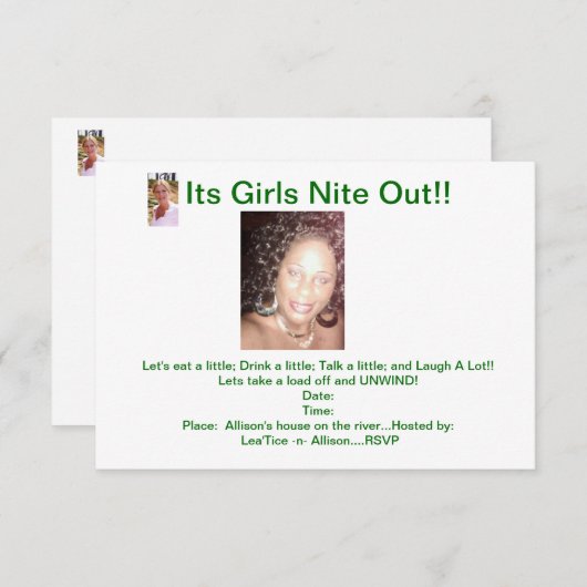 POST-CARD-GRÖSSE-INVITATIONSKARTEN EINLADUNG (Vorne/Hinten)