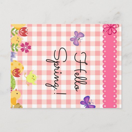 Post Card-Hello Spring! Postkarte (Vorderseite)
