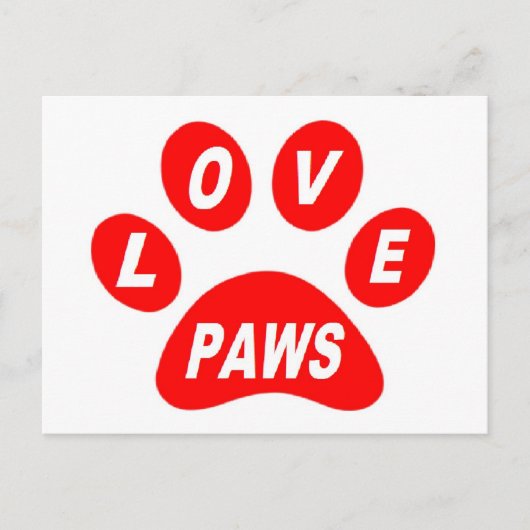 Post Card Liebe Paws Red Postkarte (Vorderseite)