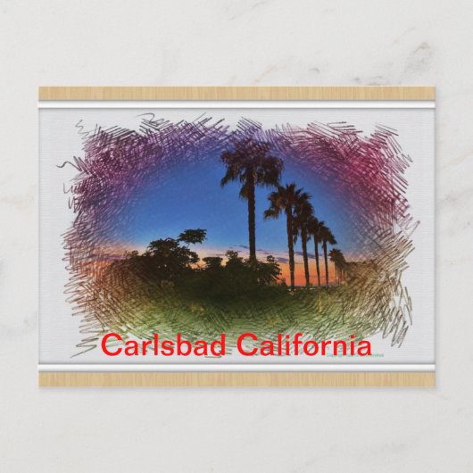 Post card Sunset in Carlsbad, Kalifornien Postkarte (Vorderseite)