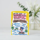 Post Card with funny church signs Postkarte (Stehend Vorderseite)