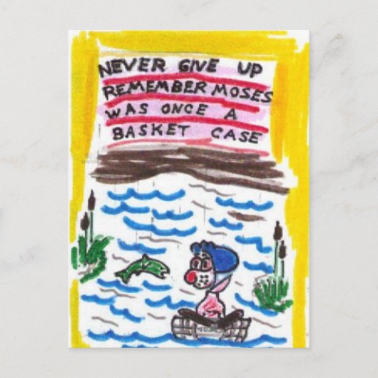 Post Card with funny church signs Postkarte (Vorderseite)