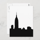 Post Cards der Black & White New York Silhouette Postkarte (Vorne/Hinten)