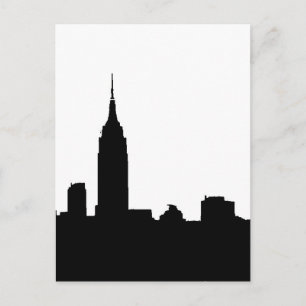 Post Cards der Black & White New York Silhouette Postkarte