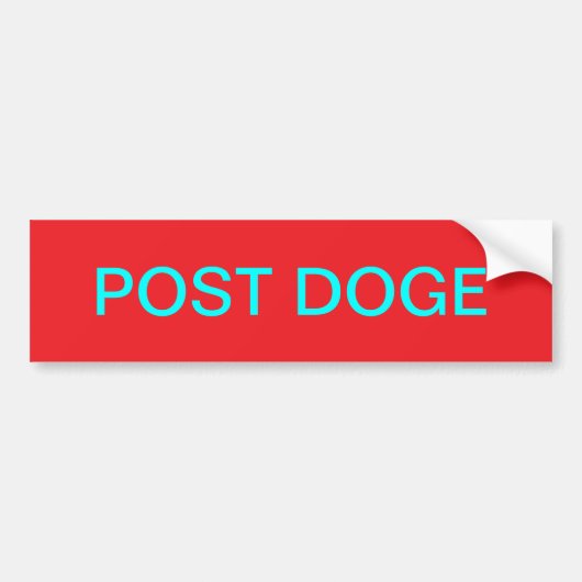 POST DOGE (rot/cyan) Aufkleber Autoaufkleber (Vorne)