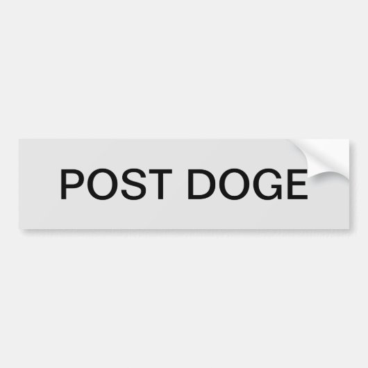 POST DOGE (silver/black) bumper sticker Autoaufkleber (Vorne)