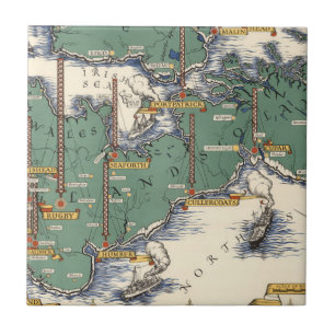 Post-drahtlose Stations-Karte, Großbritannien Fliese