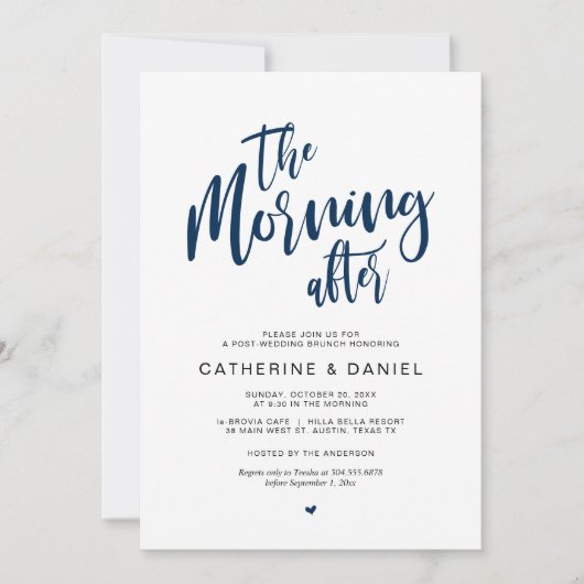 Post Hochzeit Brunch, der Morgen danach Einladung (Vorderseite)