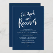 Post Hochzeit Brunch, essen, trinken und rekrutier Einladung (Vorne/Hinten)