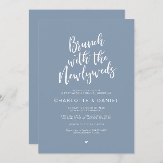 Post Hochzeit, Brunch mit den frisch vermählten Du Einladung (Vorne/Hinten)