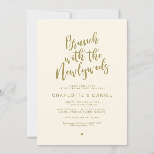 Post Hochzeit, Brunch mit den frisch vermählten, i Einladung (Vorderseite)