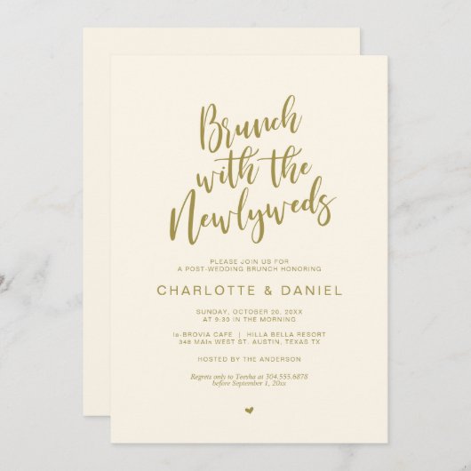 Post Hochzeit, Brunch mit den frisch vermählten, i Einladung (Vorne/Hinten)