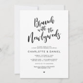 Post Hochzeit, Brunch mit den Neuvermählten, Black Einladung (Vorderseite)