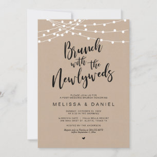 Post Hochzeit, Brunch mit den Neuvermählten, Kraft Einladung