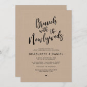 Post Hochzeit, Brunch mit den Neuvermählten, Kraft Einladung (Vorne/Hinten)